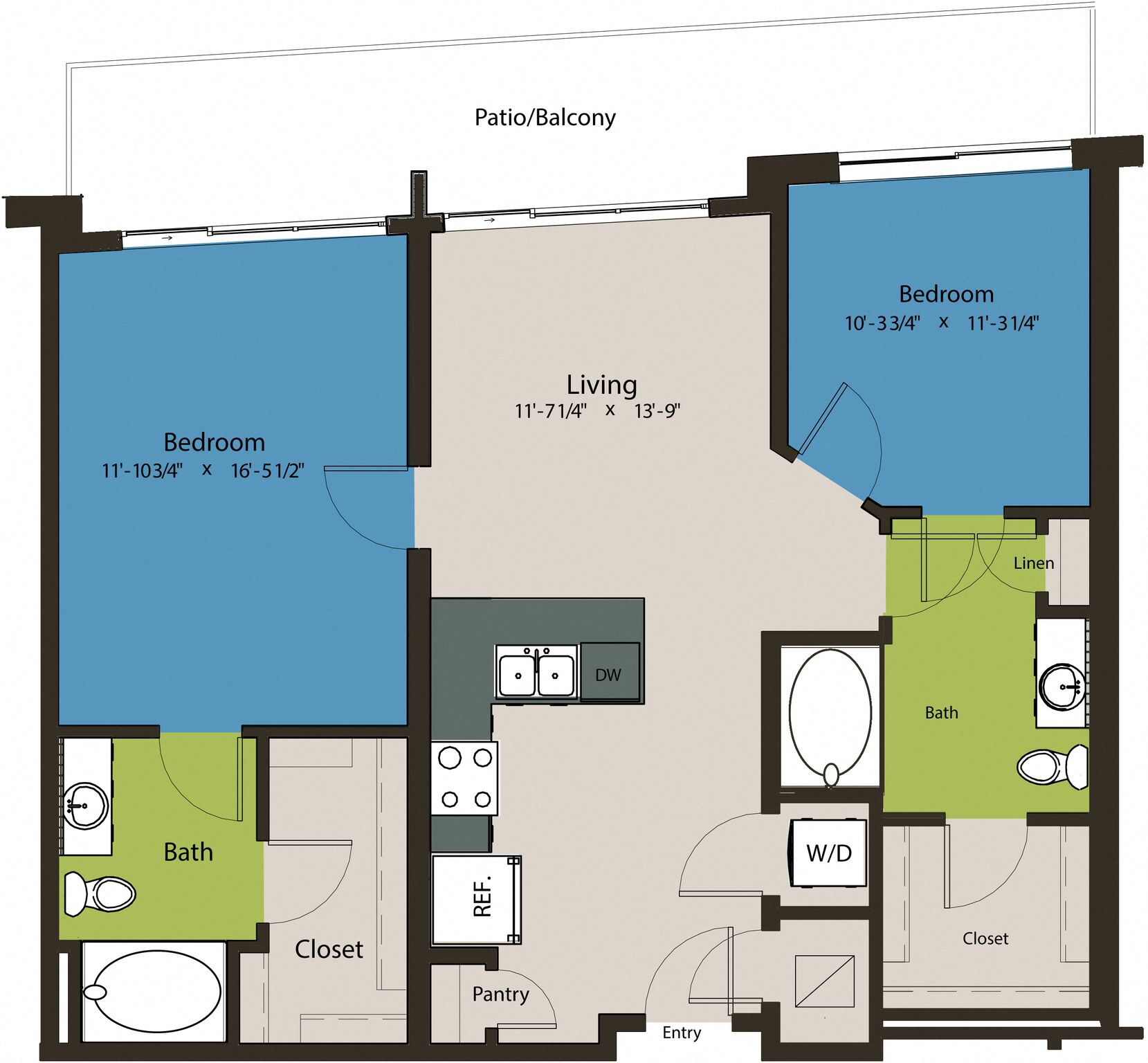 Floor plan layout diagram for 2C
